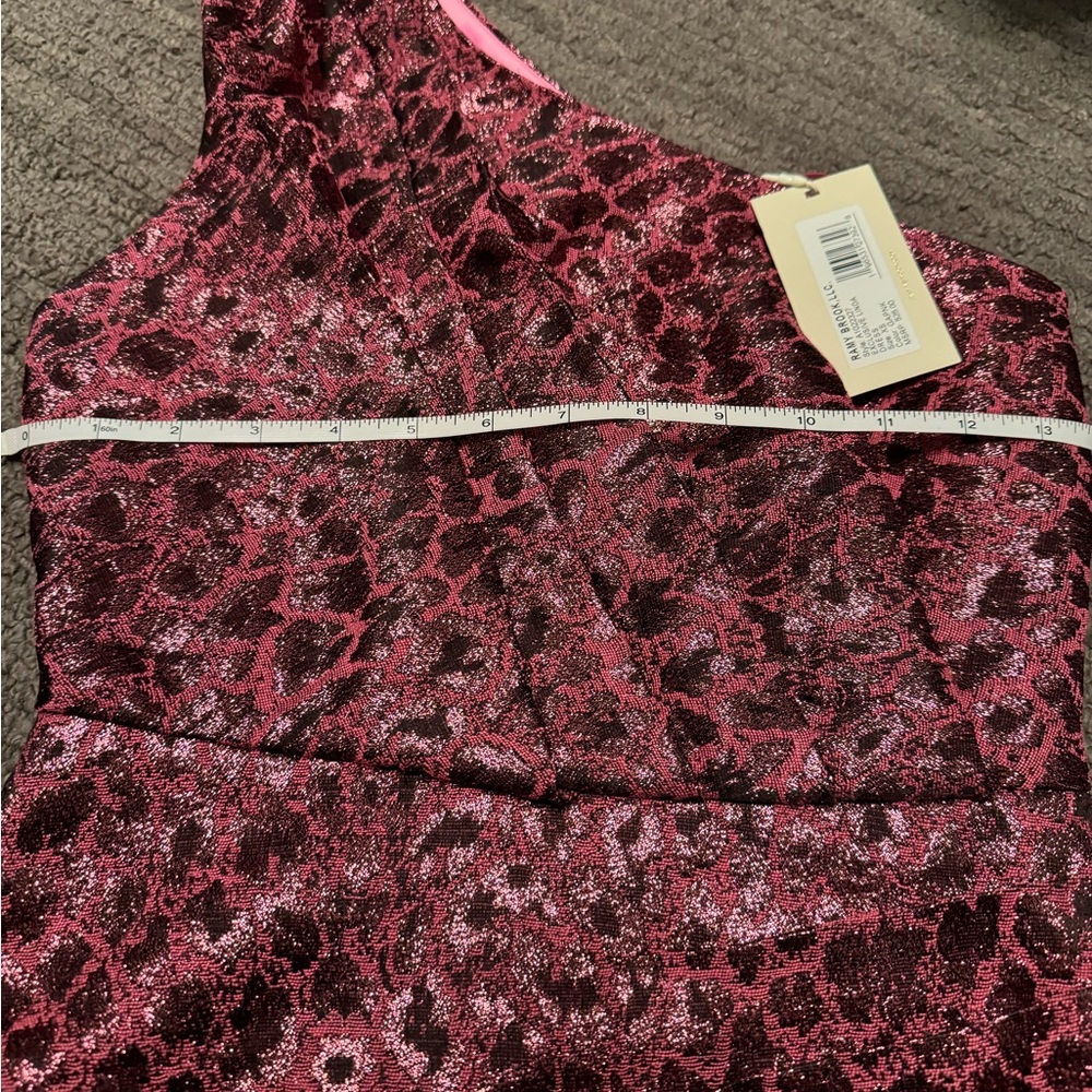 Ramy Brooke  Linda One Shoulder Mini Dress in Pink Animal Print XS NWT $525 - Picture 11 of 11